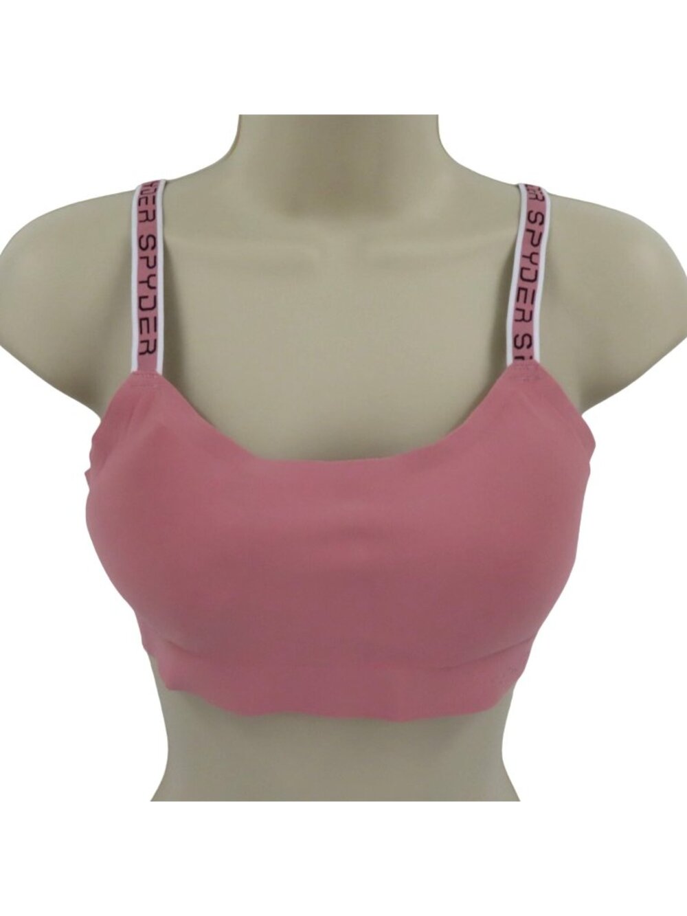 Spyder Womens Medium Pink Wireless Bralette Logo Strap Removable Bust Pads Bra